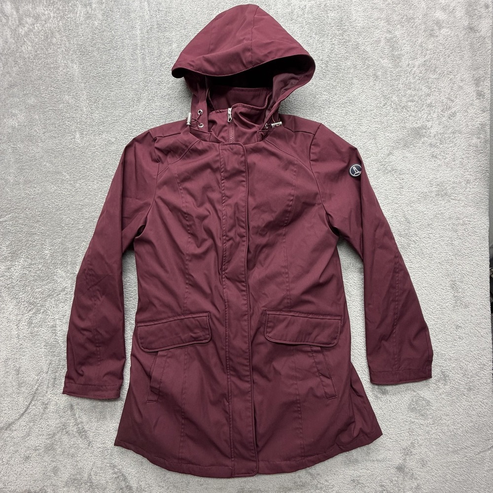 Lands End Coat Womens Small‎ Red 3-in-1 Hooded Softshell Quilted Vest Lined